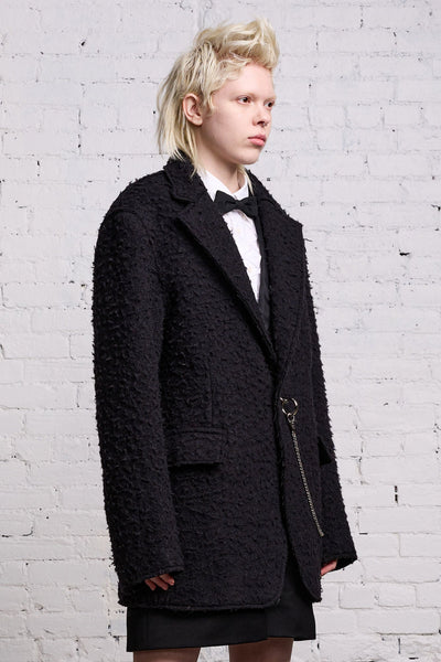 Raw Cut Ragged Blazer - Black Wool