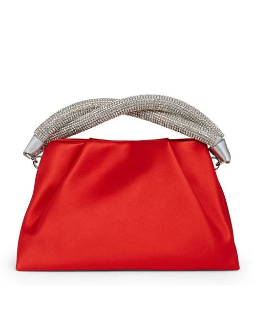 Berenice Silk-Satin Clutch Bag - Red