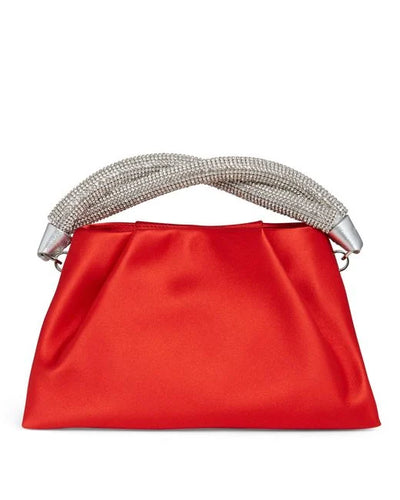 Berenice Silk-Satin Clutch Bag - Red