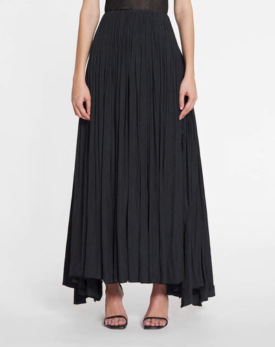 LONG PLEATED SKIRT - Black