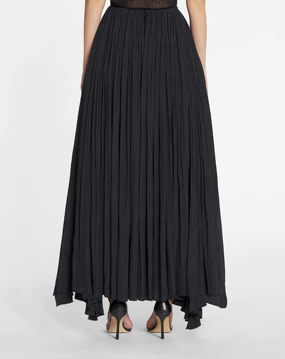 LONG PLEATED SKIRT - Black