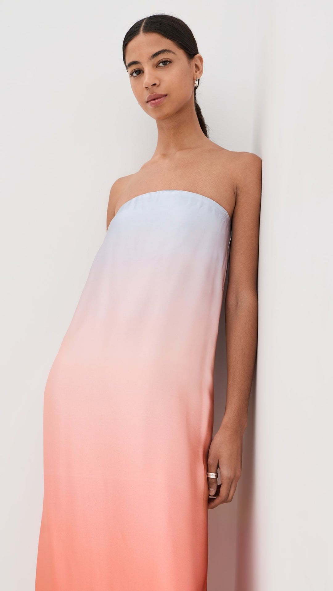Arden Strapless Silk Ombre Maxi Dress - Pink Multi