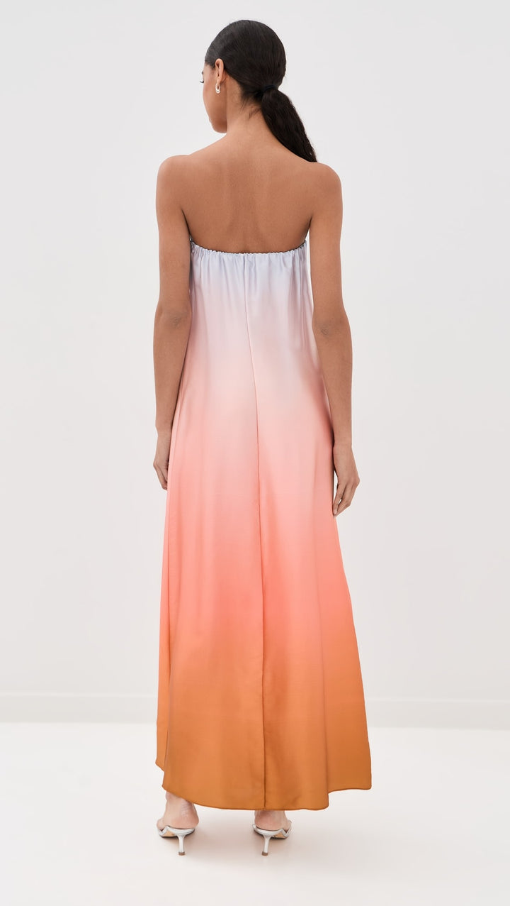 Arden Strapless Silk Ombre Maxi Dress - Pink Multi