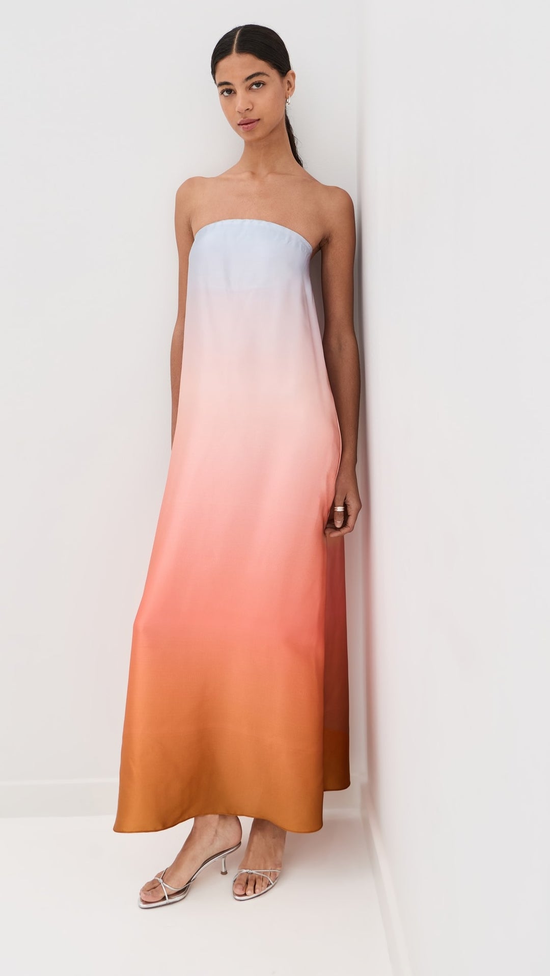 ombre silk dress Arden Strapless Silk Ombre Maxi Dress