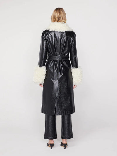 Simone Black Vinyl Coat