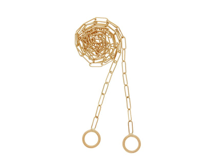 Square Link Chain Necklace 17" - 14K Yellow Gold