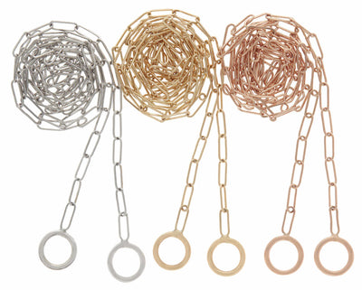 Square Link Chain Necklace 17" - 14K Yellow Gold