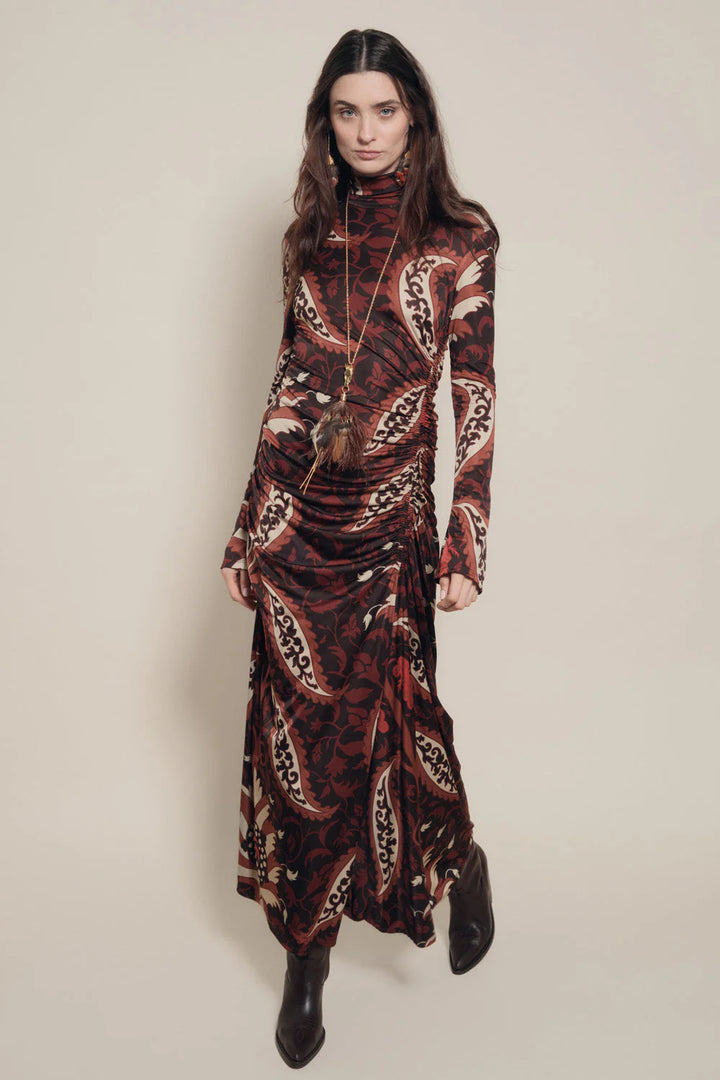 Start Point Dress - Black/Mocca/Sand/Red