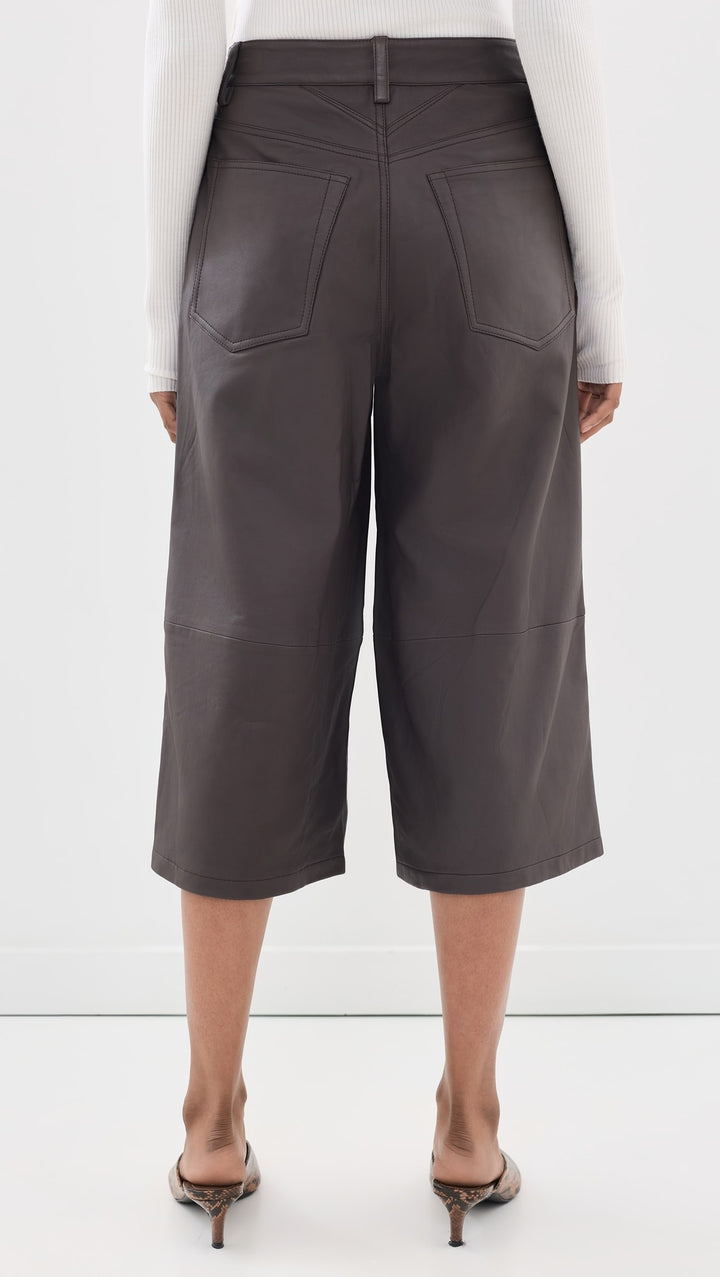 Hunter Leather Culotte - Dark Brown