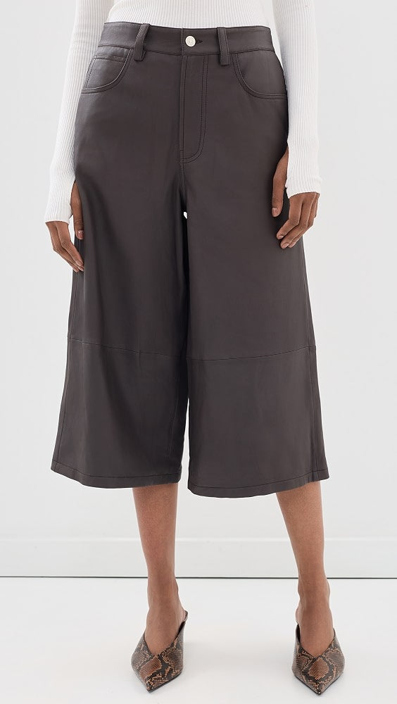 Hunter Leather Culotte - Dark Brown
