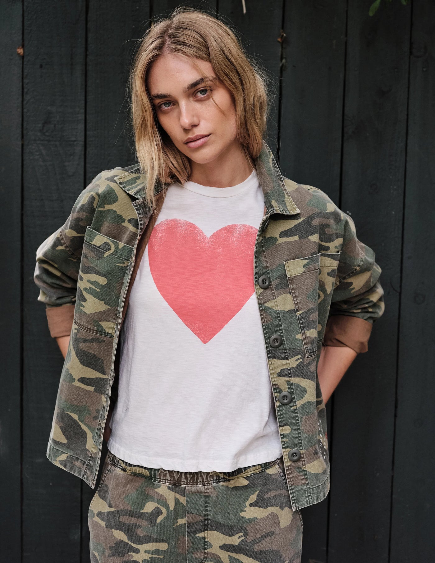 Heart Boxy Short Sleeve - Cream