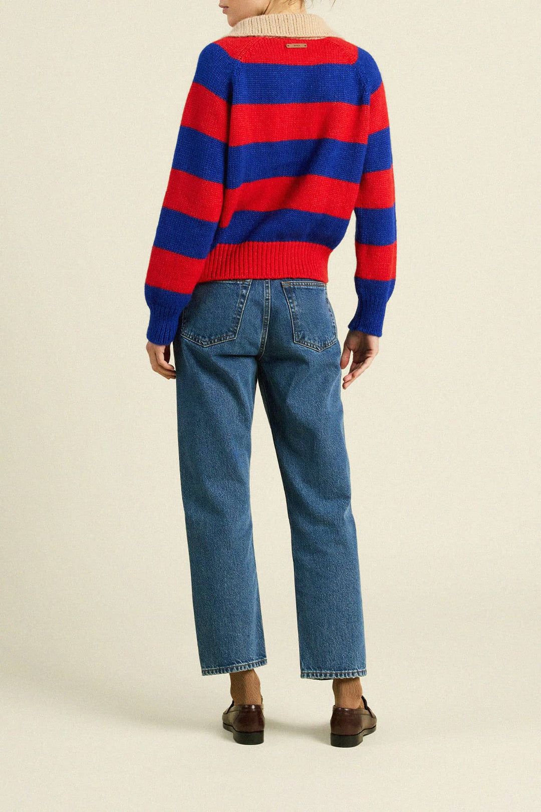 Juneau Sweater - Red/Blue Stripe