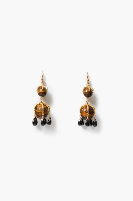 Two Tier Lark Drip Earrings Pearl - More Colors Available