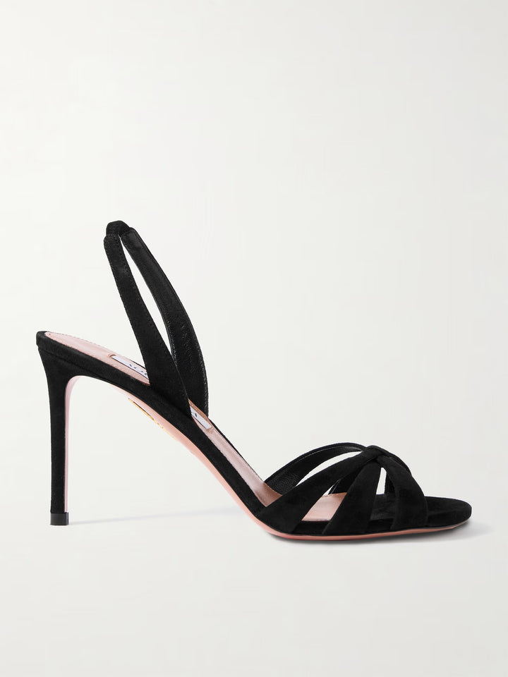 Tati Sandal in Velvet 85 mm - Black