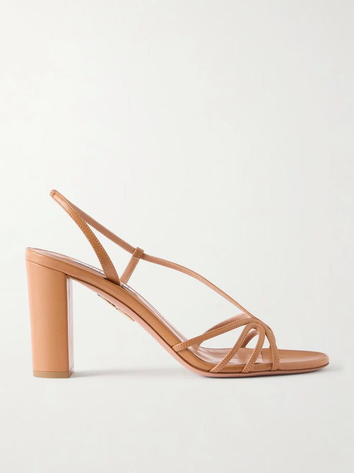 Talk To Me 85 leather sandals - Camel