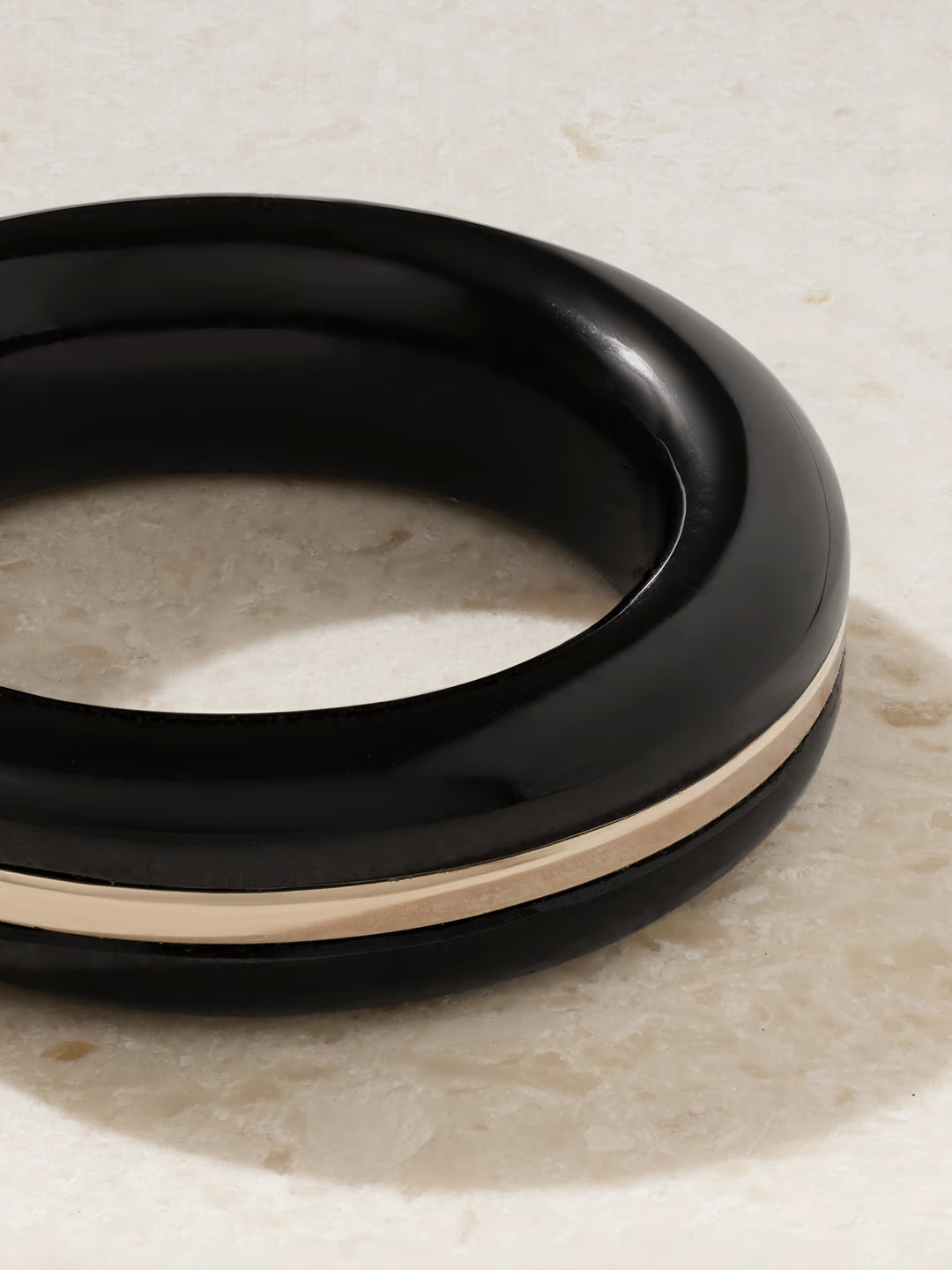 Stacking 14-karat recycled gold onyx ring