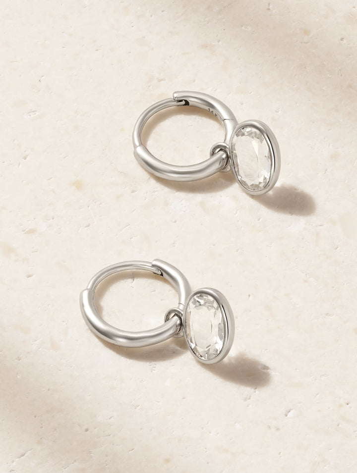 Orbit White Topaz Earrings