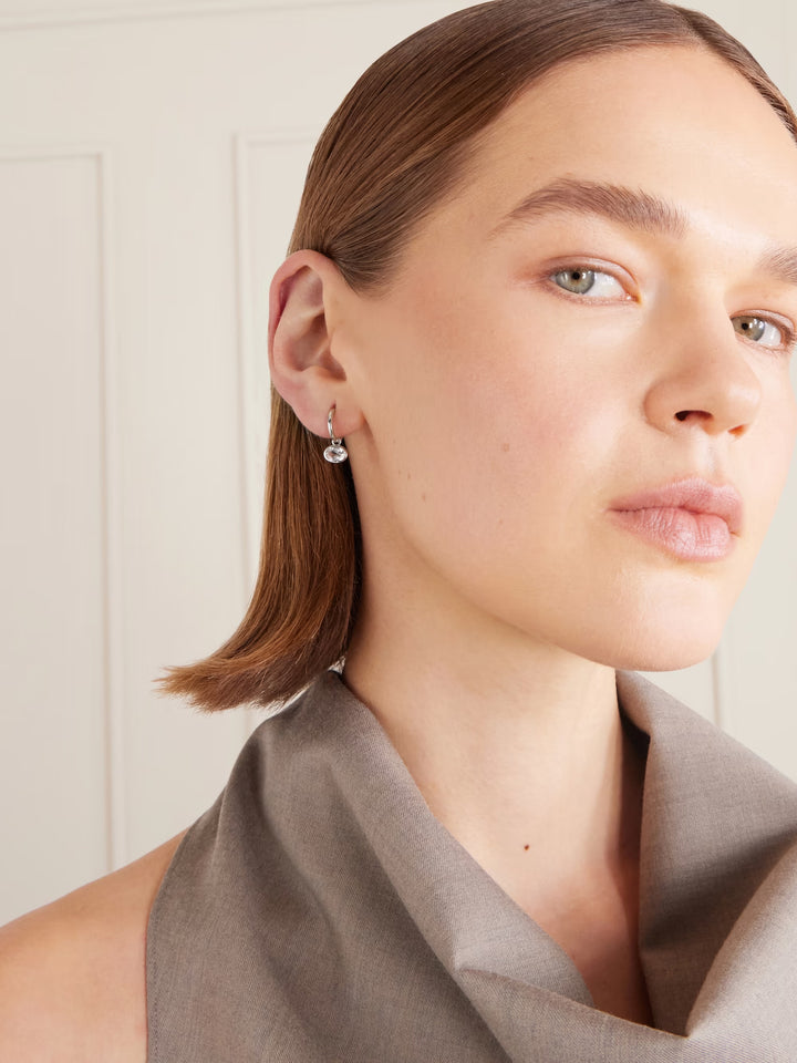 Orbit White Topaz Earrings