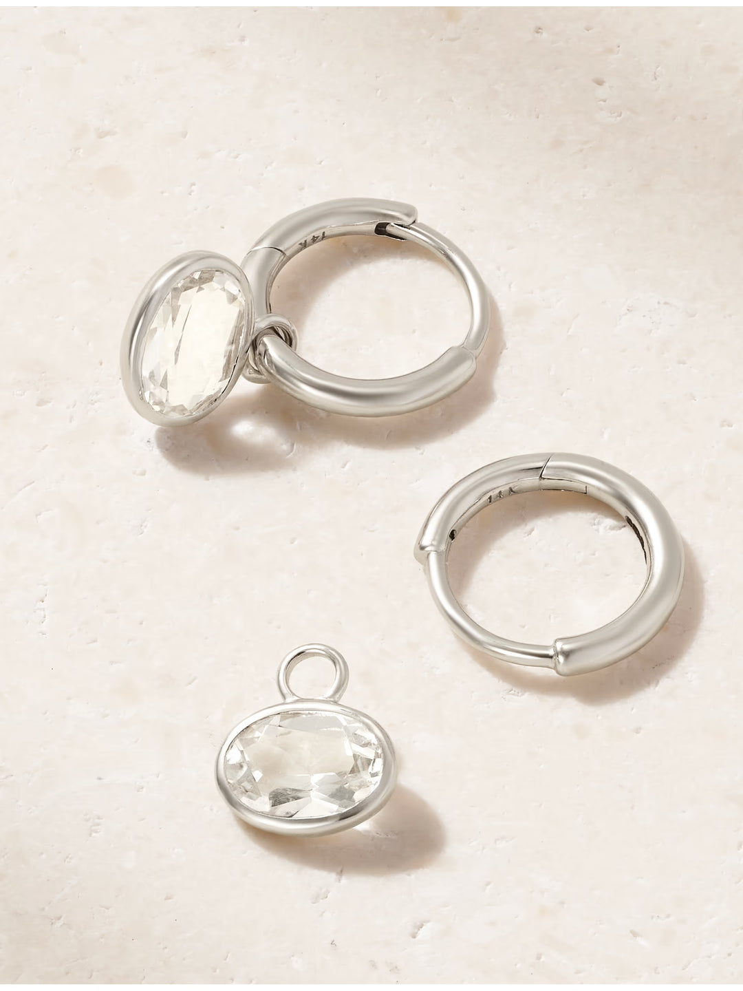 Orbit White Topaz Earrings