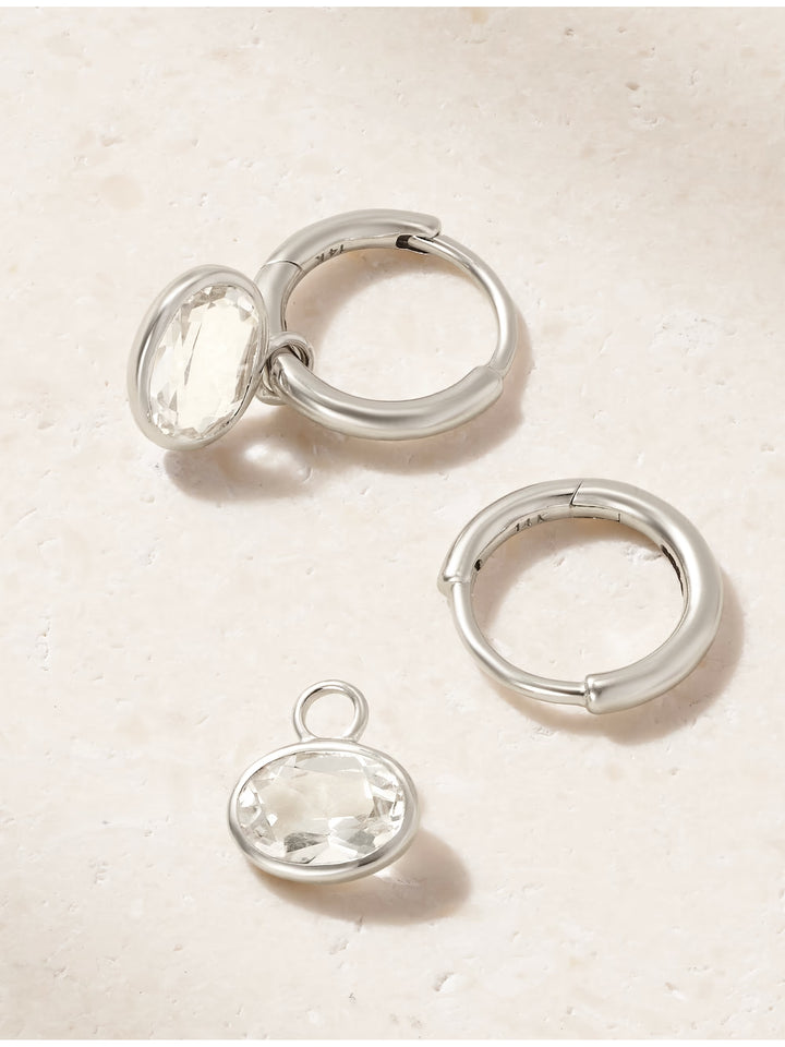 Orbit White Topaz Earrings