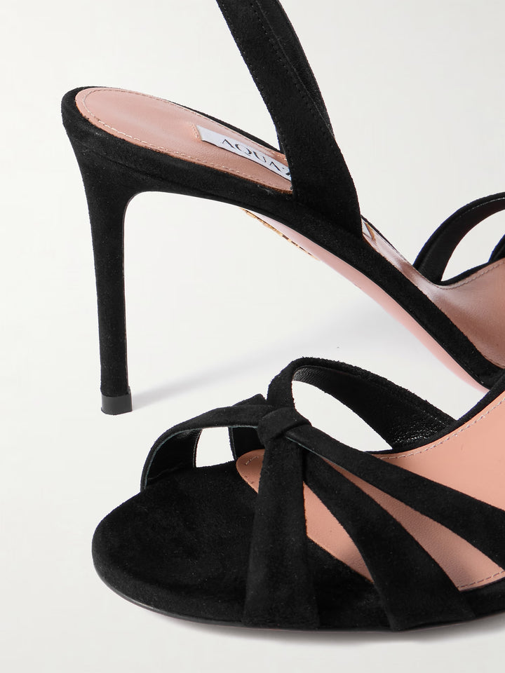 Tati Sandal in Velvet 85 mm - Black