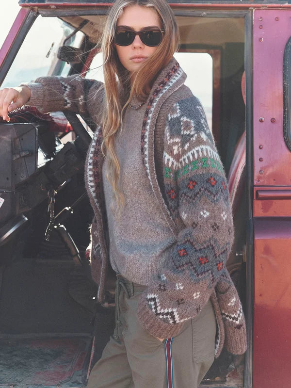 Timberline Vail Cardigan - Brown Multi