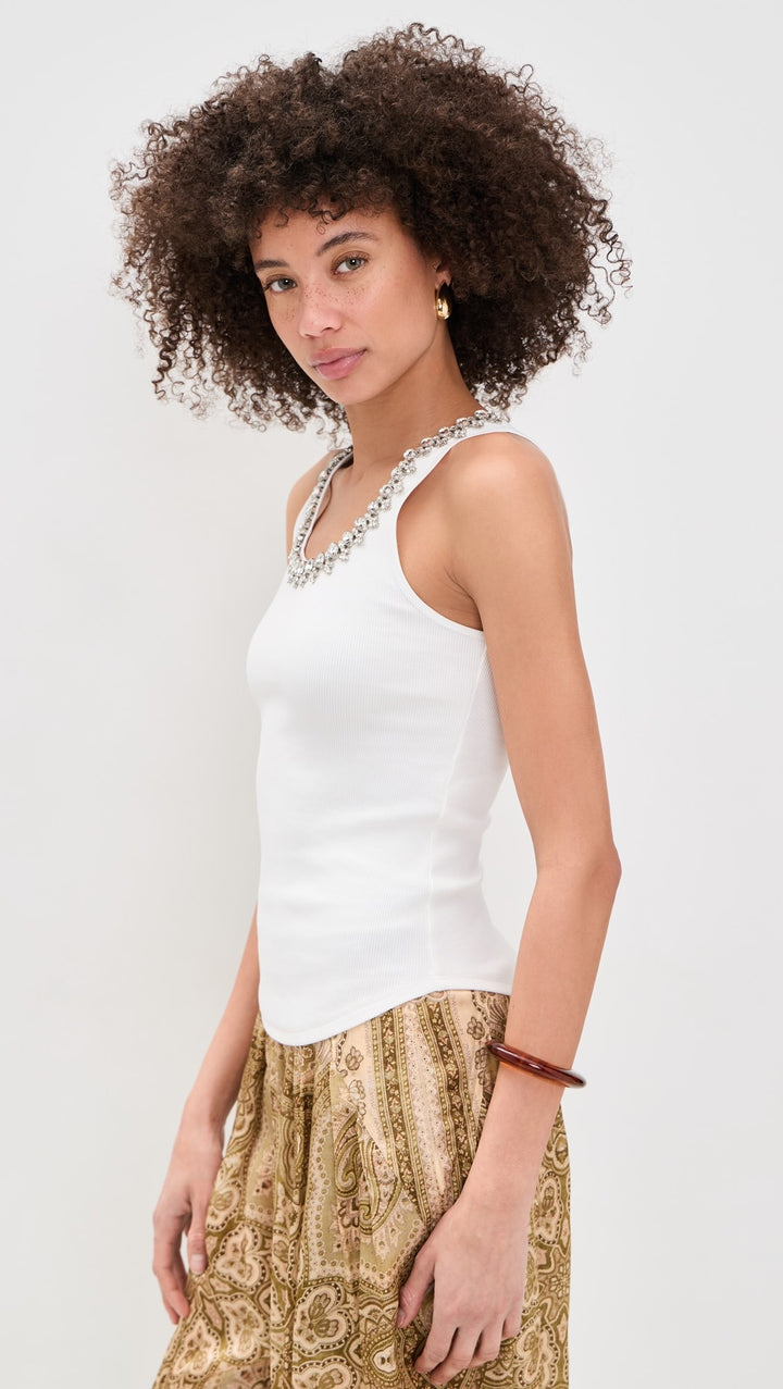 Embellished Tank - Ivory