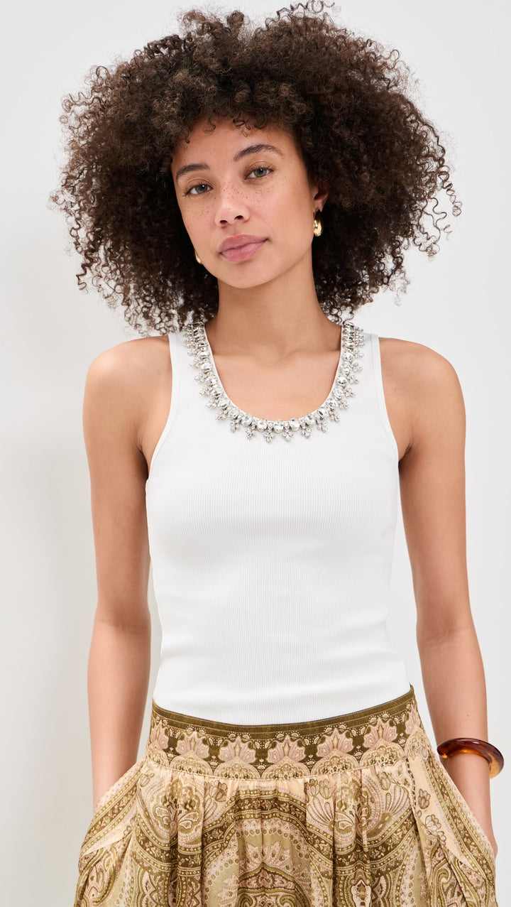 Embellished Tank - Ivory