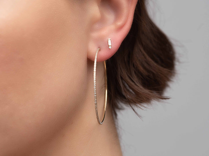 Large Diamond Hoops - White Gold