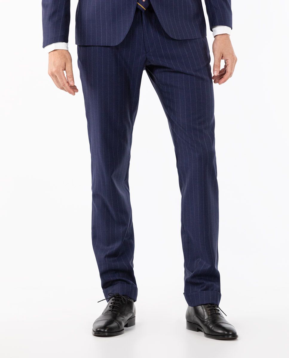 PINSTRIPE PANT - navy