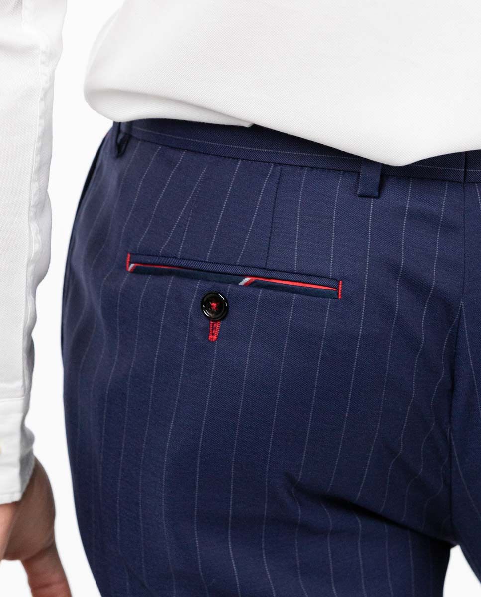 PINSTRIPE PANT - navy