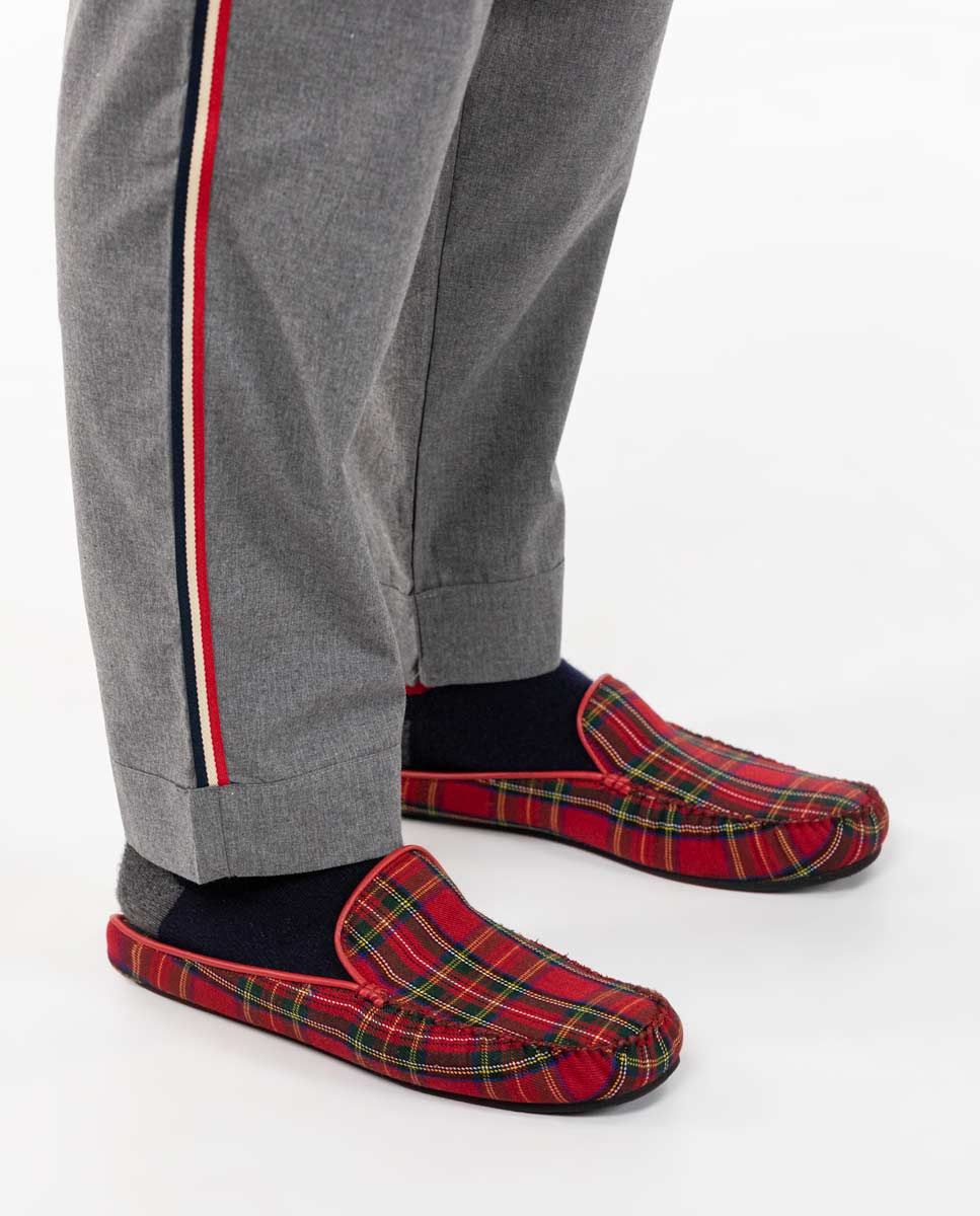 Plaid Slippers - Red