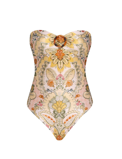 LAUREL BAMBOO RING BANDEAU 1PC - Mustard Baroque Floral