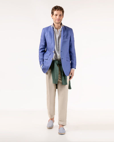 Linen Blazer - Blue