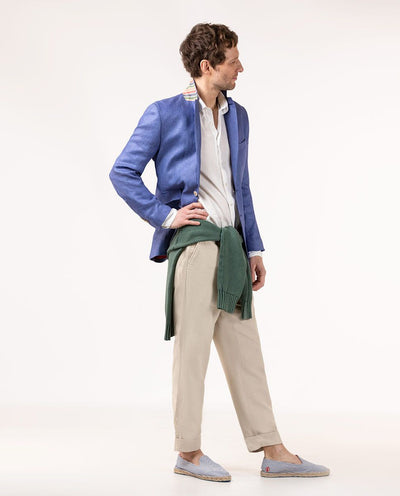 Linen Blazer - Blue