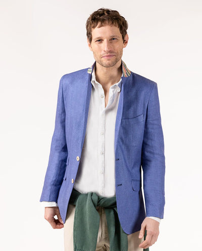 Linen Blazer - Blue