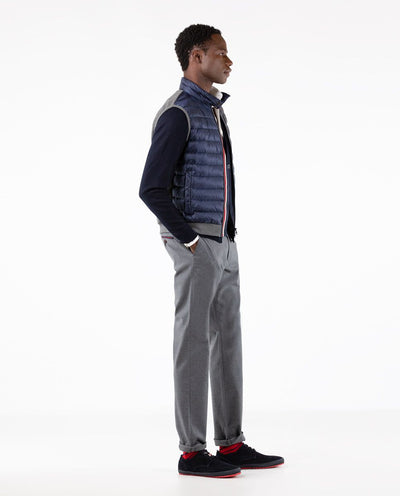icon puffer vest with knitted back - navy