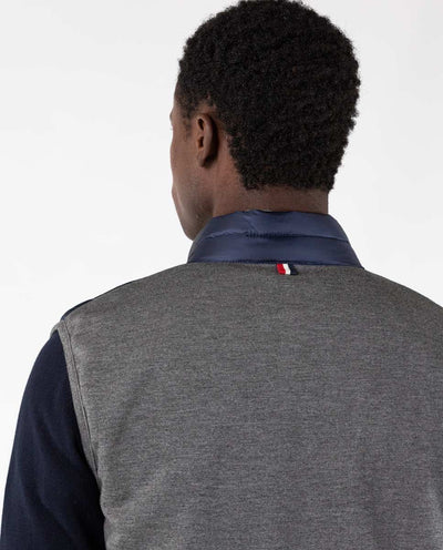 icon puffer vest with knitted back - navy