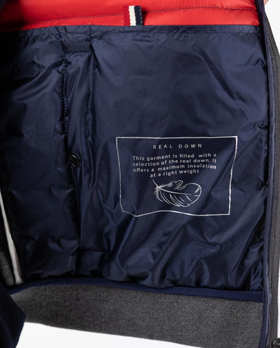 icon puffer vest with knitted back - navy