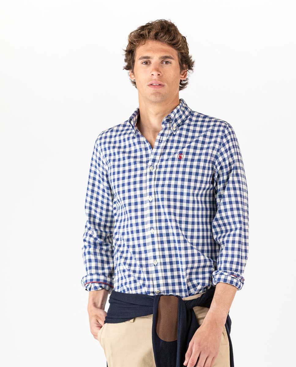 GINGHAM SHIRT - navy