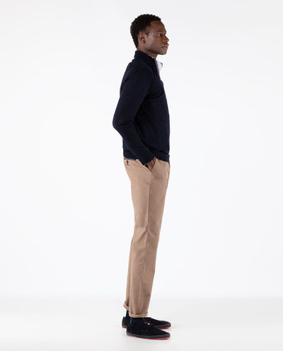 ZIP UP SWEATER -navy