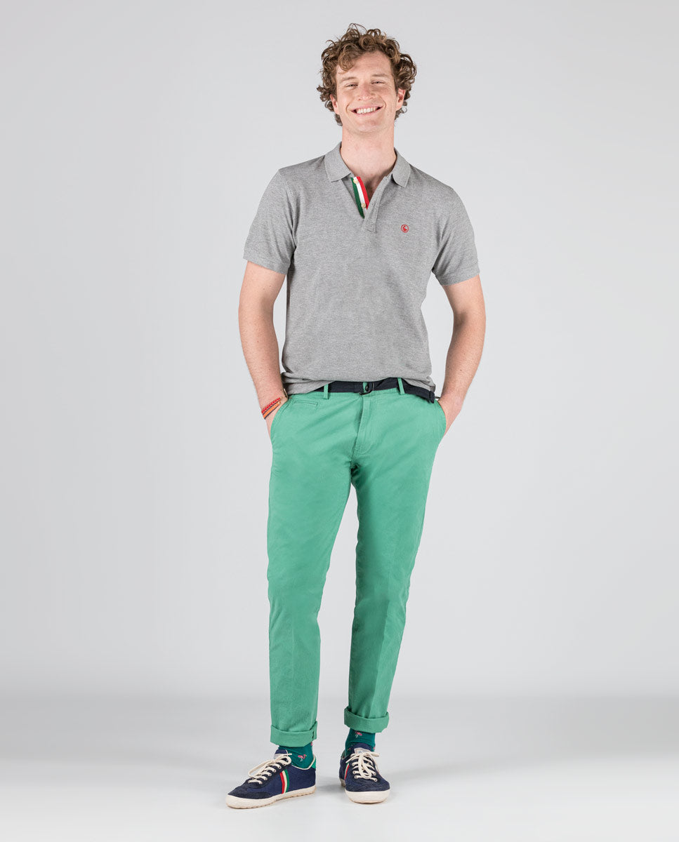 Polo Pique Short Sleeve Shirt - Grey Melange