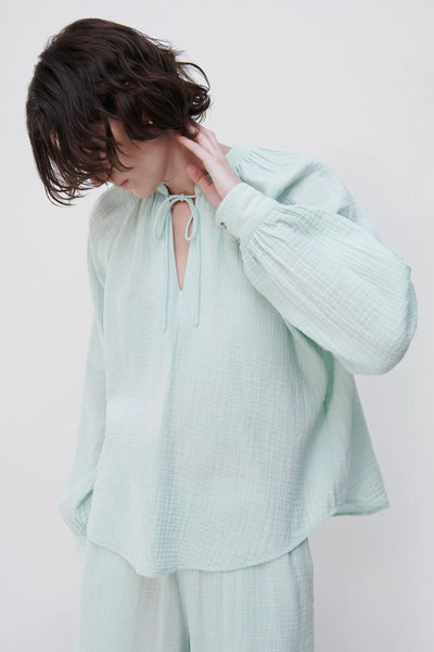 ANNEKA ORGANIC COTTON COVERUP TOP - Seafoam
