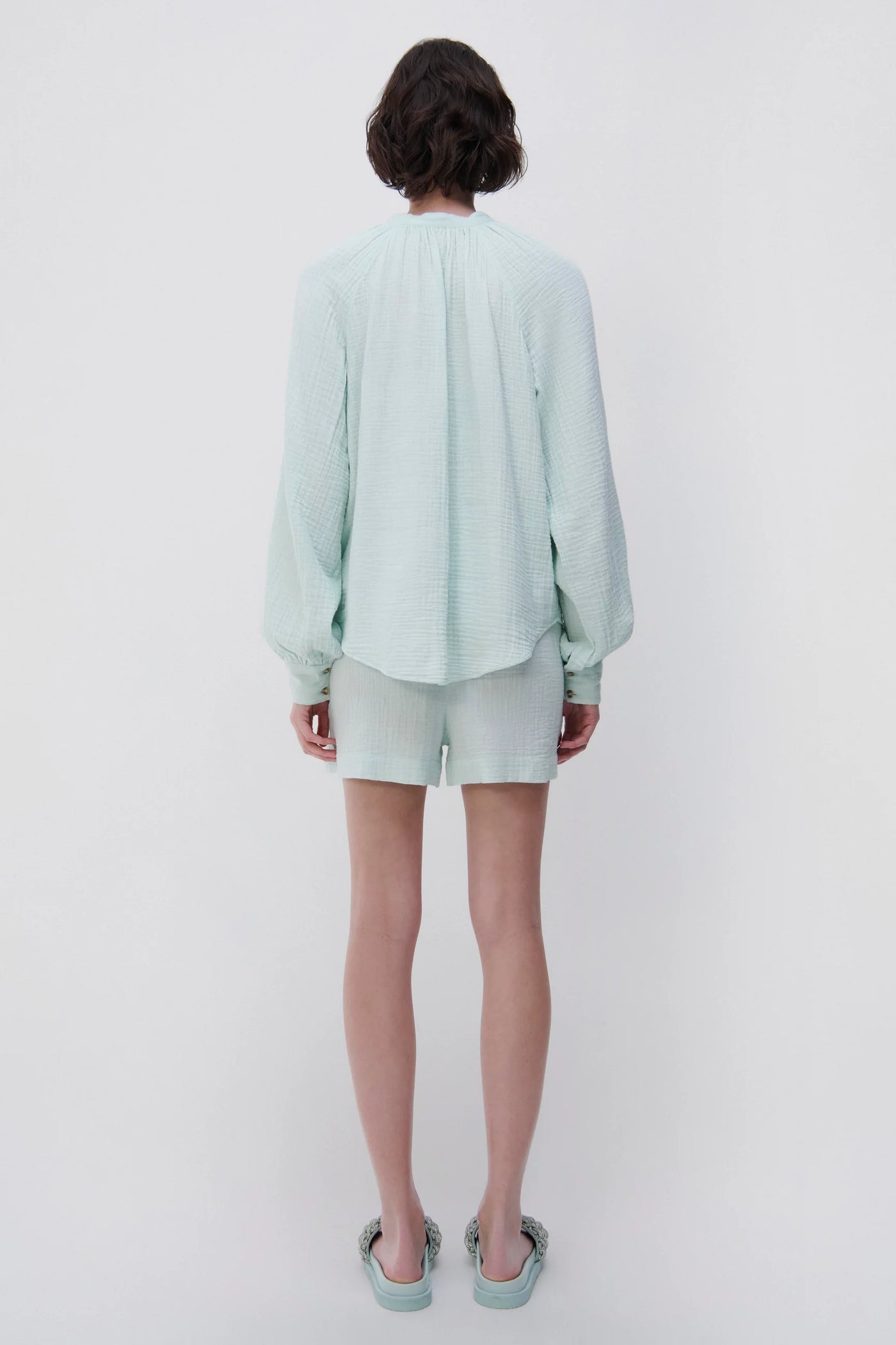 ANNEKA ORGANIC COTTON COVERUP TOP - Seafoam