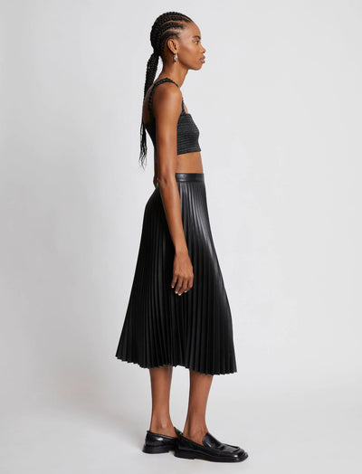 Faux Leather Pleated Skirt - More Colors Available