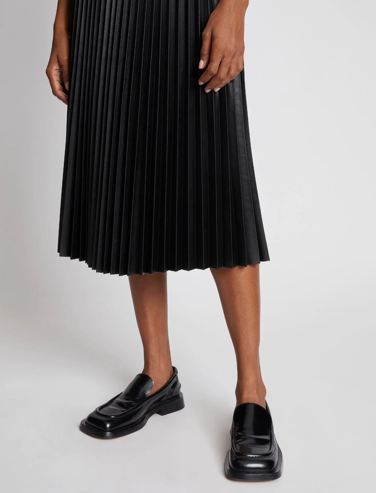 Faux Leather Pleated Skirt - More Colors Available