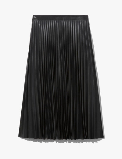 Faux Leather Pleated Skirt - More Colors Available