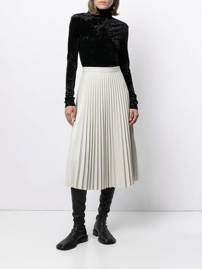 Faux Leather Pleated Skirt - More Colors Available