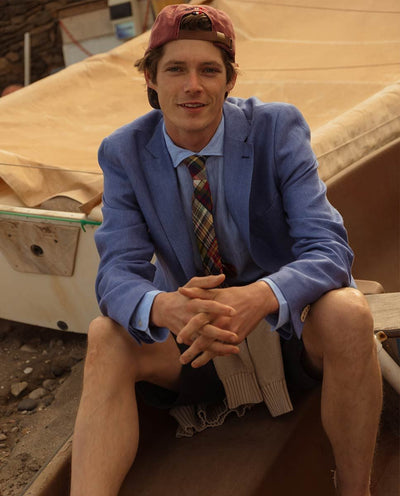 Linen Blazer - Blue