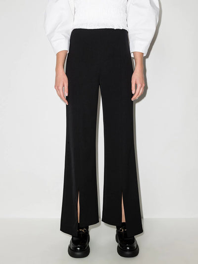 Asymmetrical Twill Trousers - Black